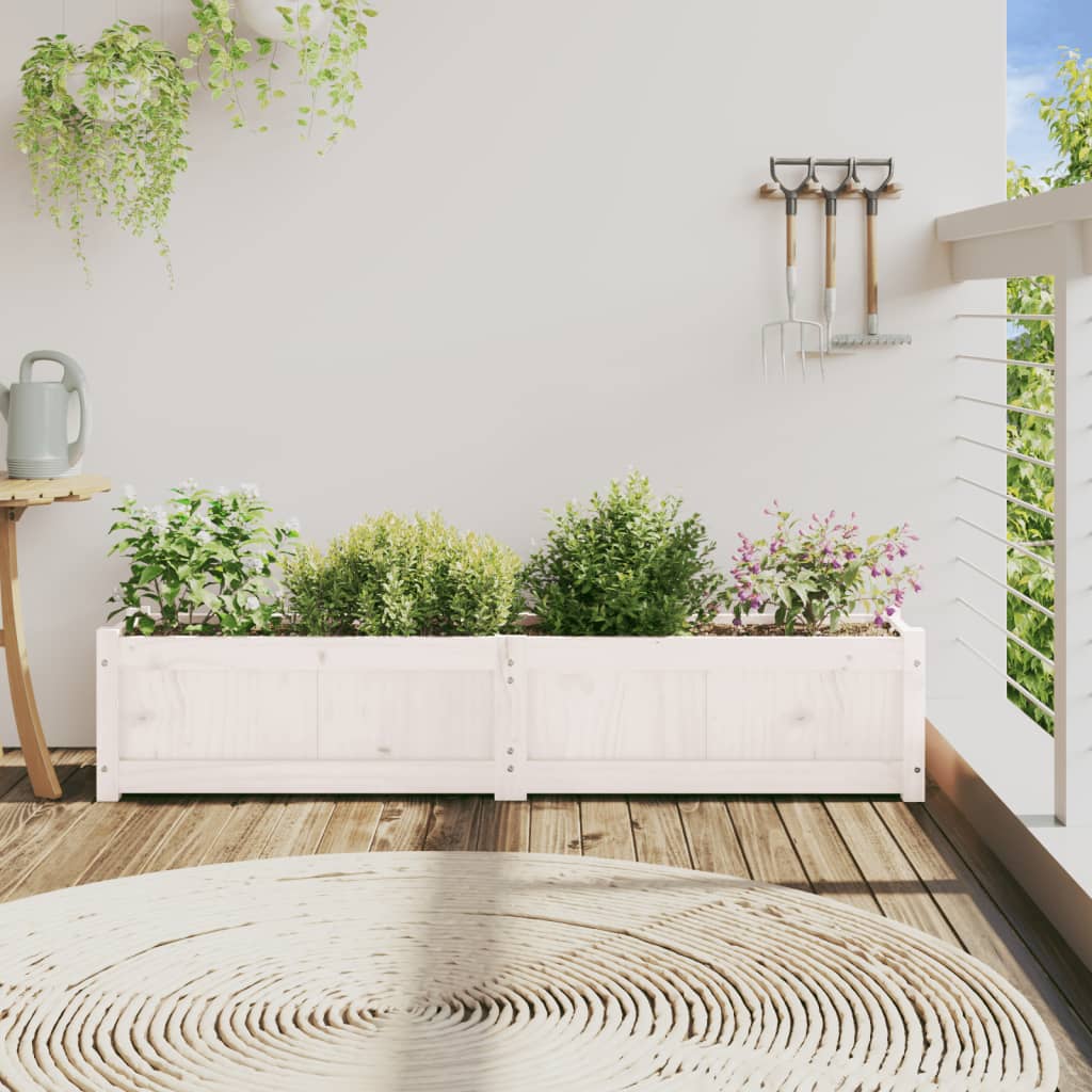 Vidaxl Planning Box 150x31x31 cm Solid Pine White