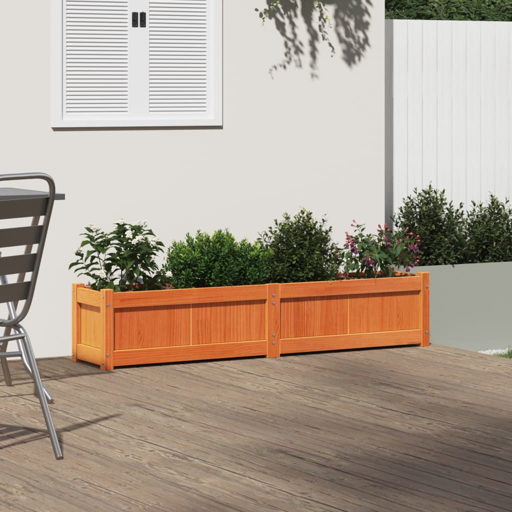 Vidaxl Plantera 150x31x31 cm de pino sólido marrón