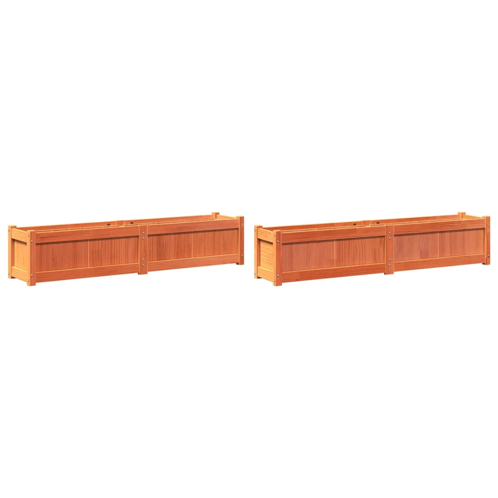 Vidaxl Plantadores 2 PC CM Pino Solid Pine Brown