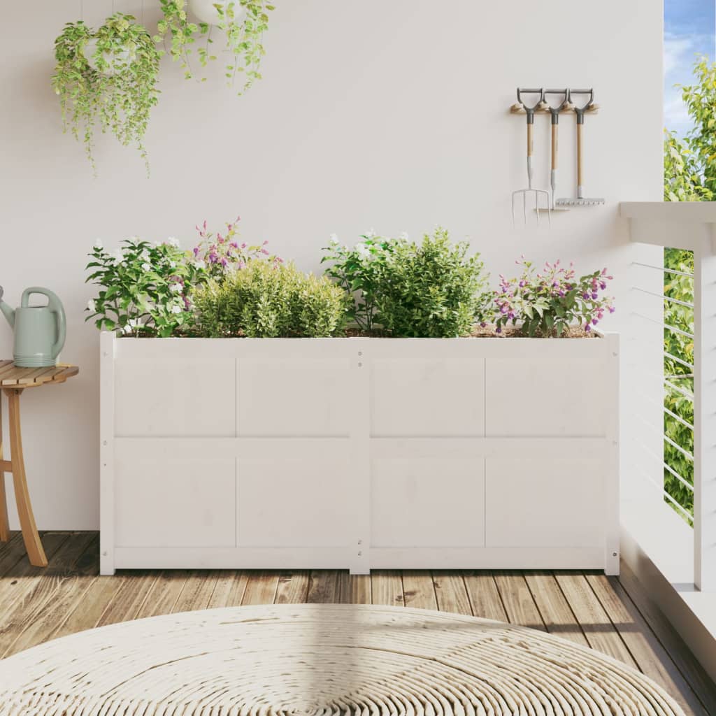 Vidaxl Planter 150x50x70 cm de pino sólido White