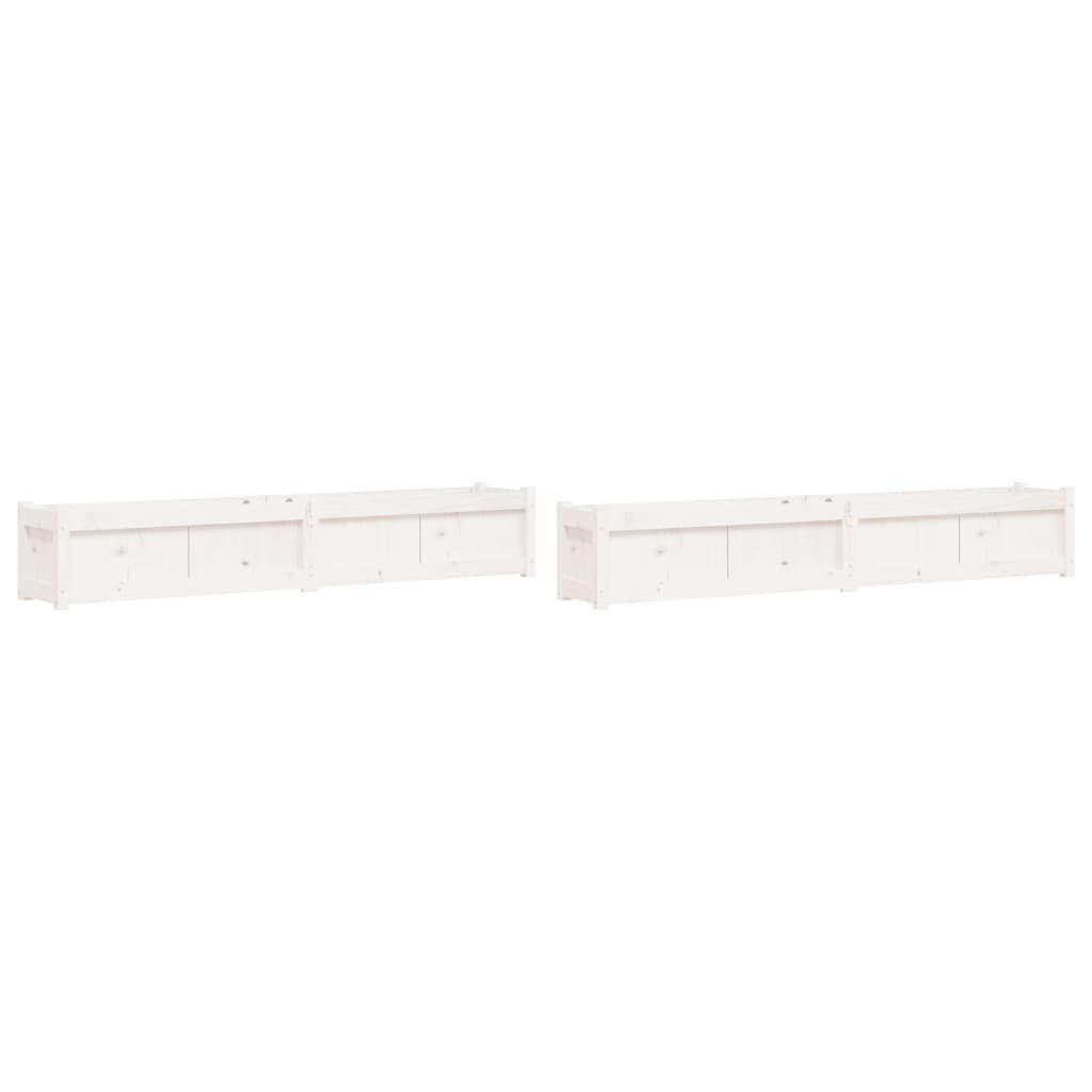 Vidaxl Plantadores 2 pc CM Pine Solid Pine White