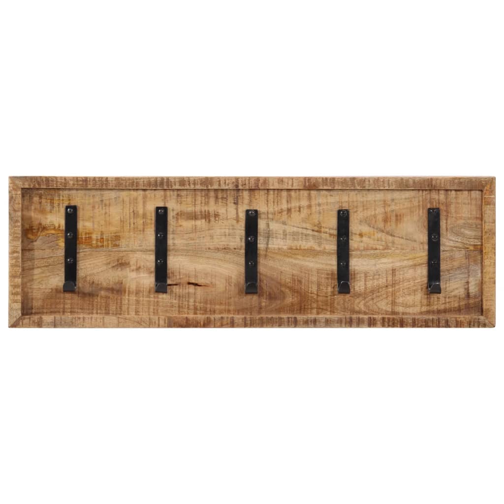 Rastrellino da parete Vidaxl con 5 ganci in legno di mango solido