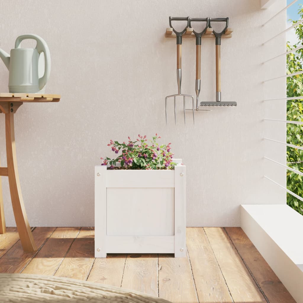 Vidaxl Planning Box 31x31x31 cm Solid Pine White