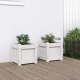 Vidaxl Plantadores 2 pc CM Pine Solid Pine White