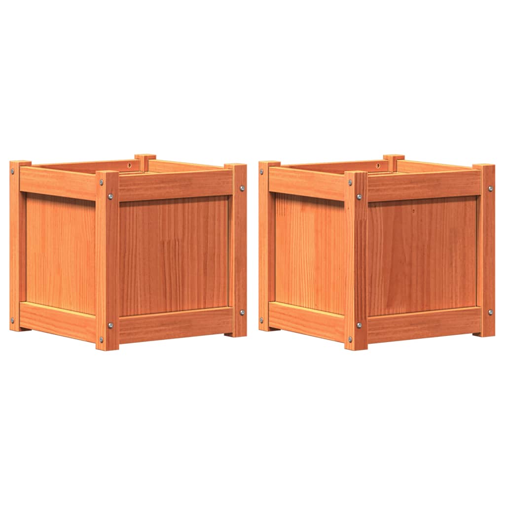 Vidaxl Plantadores 2 PC CM Pino Solid Pine Brown