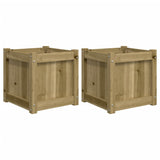 Vidaxl Plantadores 2 PC CM Madera impregnada