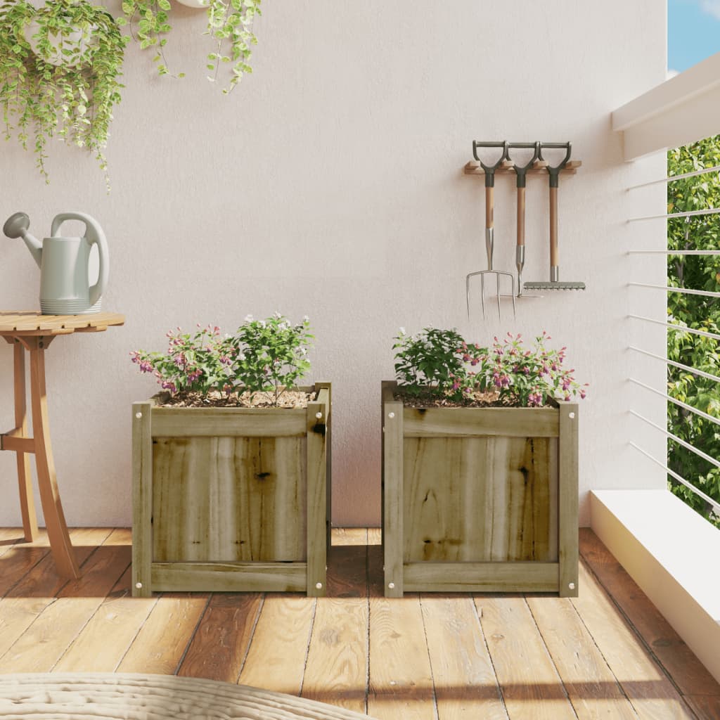 Vidaxl Plantadores 2 PC CM Madera impregnada