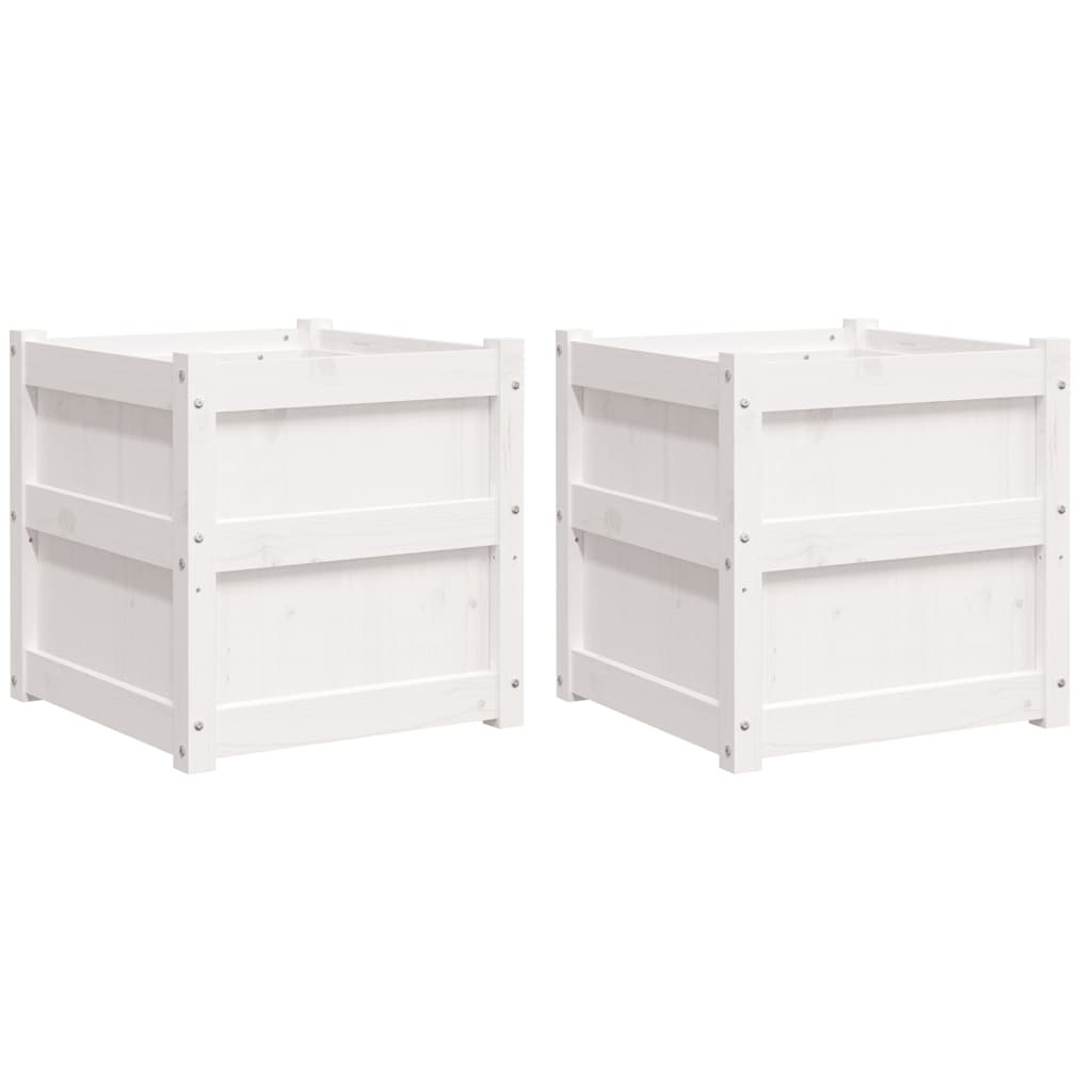 Vidaxl Planters 2 pc cm Solid pine white