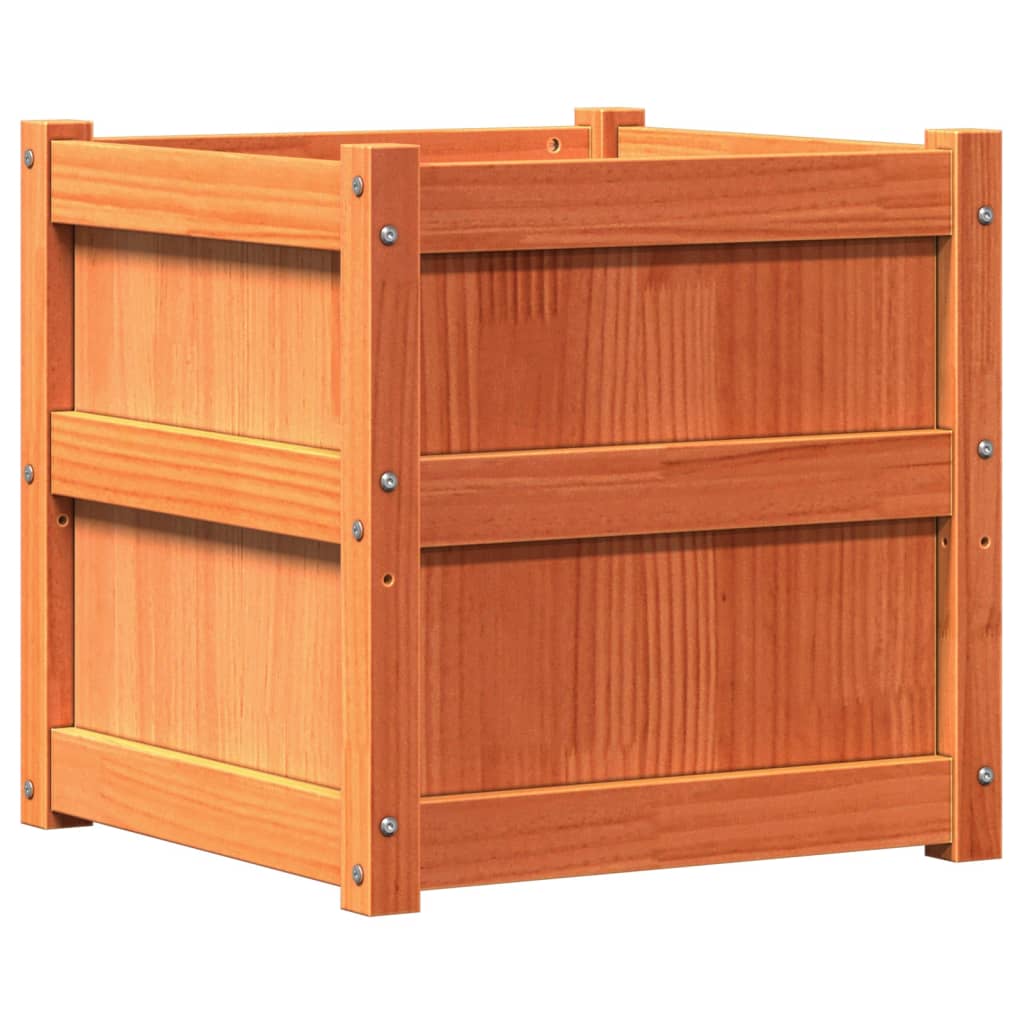 VidaXL Planter 50x50x50 cm Solid pine wash brown