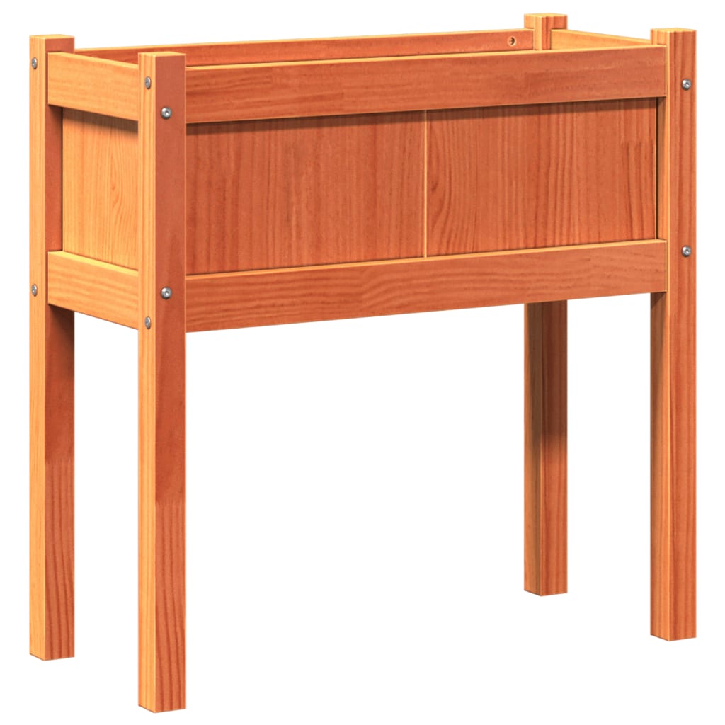 VidaXL Planter with legs 70x31x70 cm Pine wood wash brown