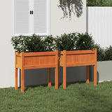 Vidaxl Planters With Paws 2 pcs Cm Solid Pine Washing Brown