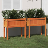 Vidaxl Planters With Paws 2 pcs Cm Solid Pine Washing Brown