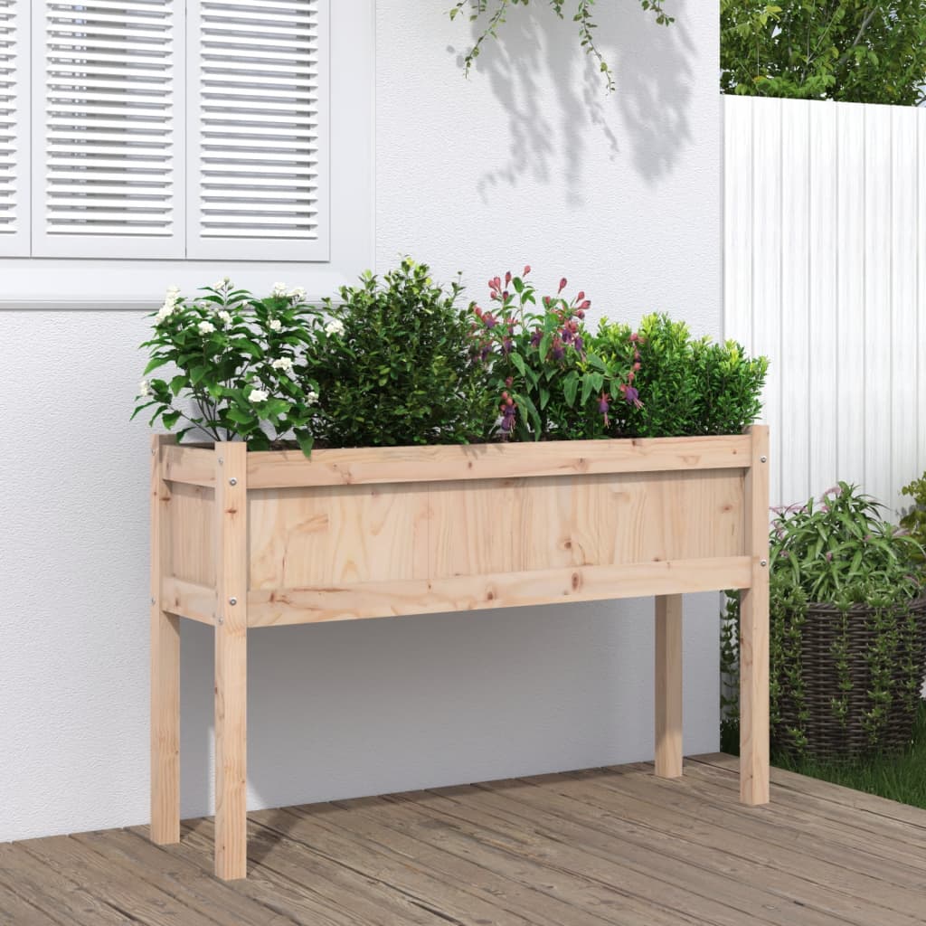 VidaXL Planter with legs 110x31x70 cm Solid pine