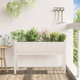 VidaXL Planters with legs 110x31x70 cm Solid pine white