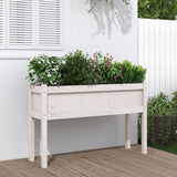 VidaXL Planters with legs 110x31x70 cm Solid pine white