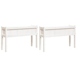 VidaXL Planters With Poots 2 pcs Solid Pine Wit White