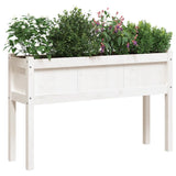 VidaXL Planters With Poots 2 pcs Solid Pine Wit White