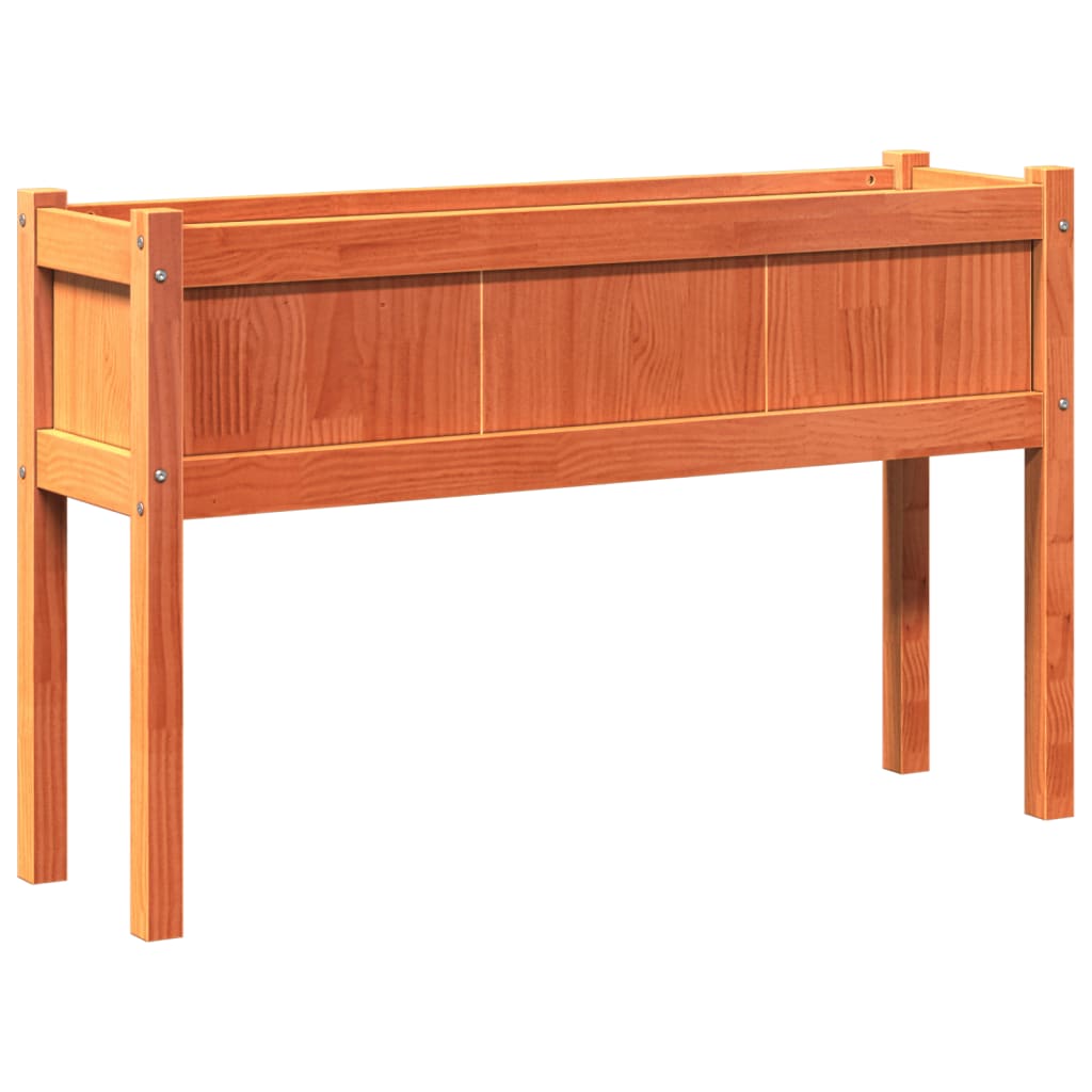 VidaXL Planter with legs 110x31x70 cm Pine wood wash brown