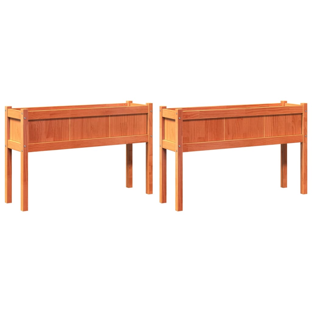 Vidaxl Planters With Paws 2 pcs Cm Solid Pine Washing Brown