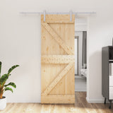 VidaXL sliding door with batter 80x210 cm Solid pine