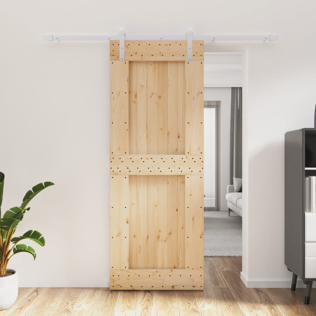 Drsna vrata Vidaxl s testo 80x210 cm trdni bor