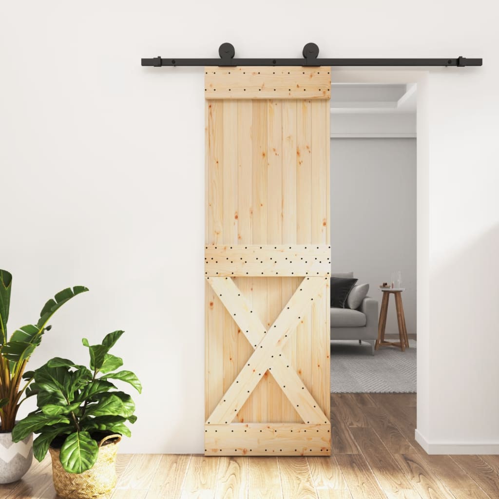 Drsna vrata Vidaxl s testo 70x210 cm trdni bor