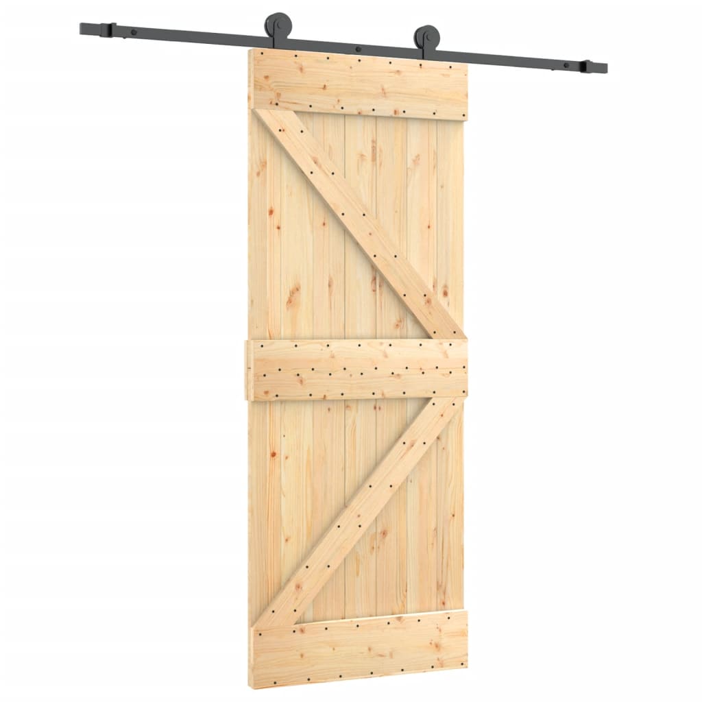 Vidaxl sliding door with batter 70x210 cm solid pine