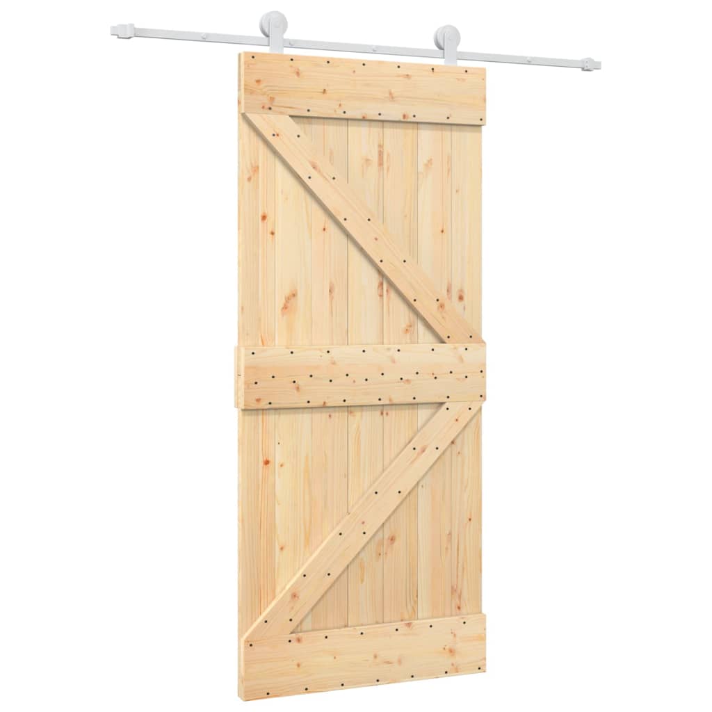 Drsna vrata Vidaxl s testo 90x210 cm trdni bor