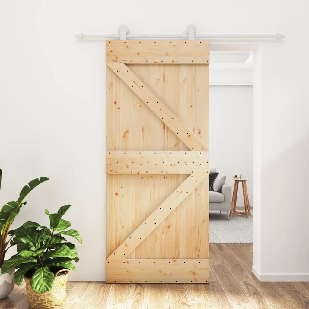 Drsna vrata Vidaxl s testo 90x210 cm trdni bor