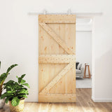 Drsna vrata Vidaxl s testo 90x210 cm trdni bor