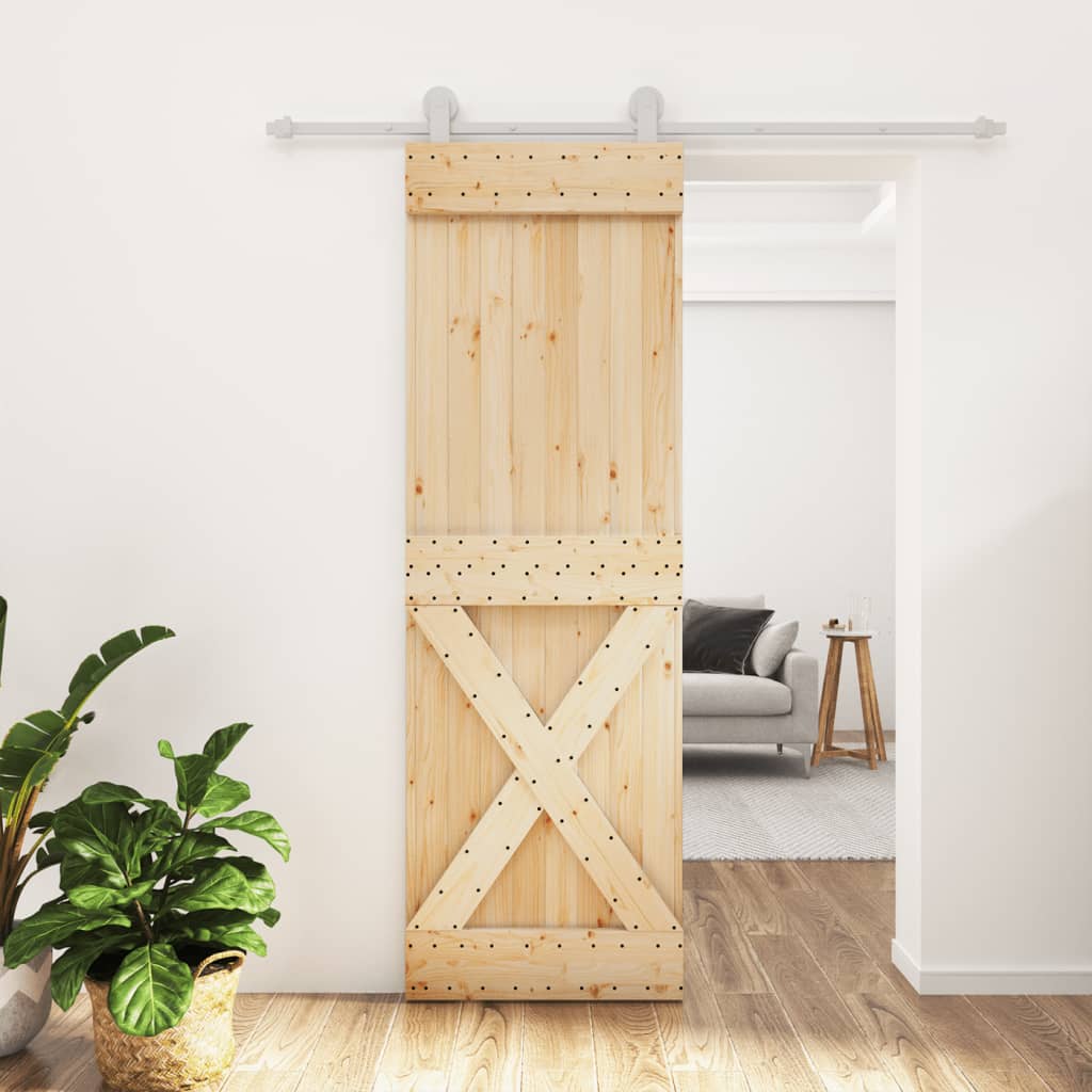 Drsna vrata Vidaxl s testo 70x210 cm trdni bor