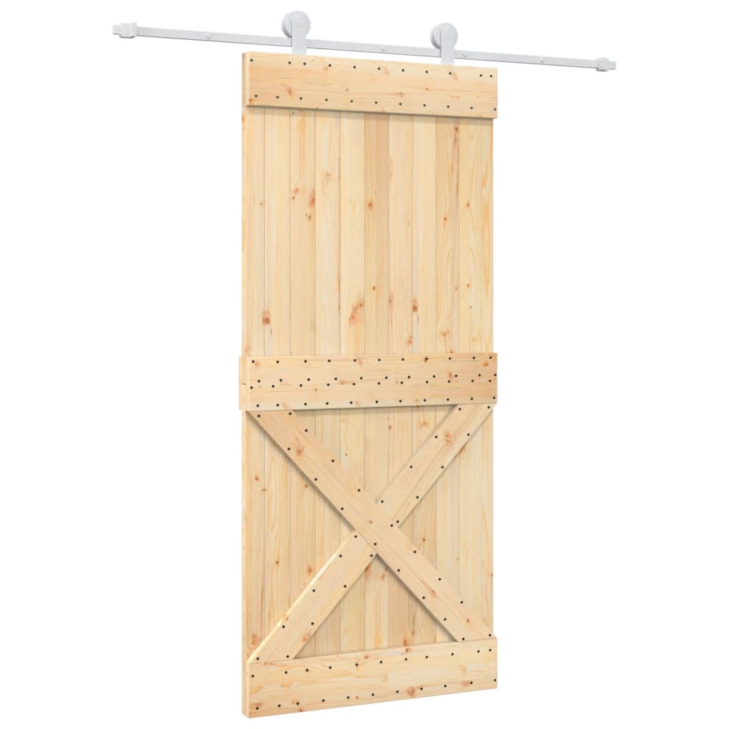Drsna vrata Vidaxl s testo 90x210 cm trdni bor
