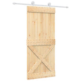 Drsna vrata Vidaxl s testo 90x210 cm trdni bor