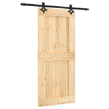 Vidaxl sliding door with batter 90x210 cm solid pine