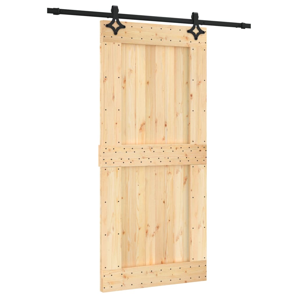 Vidaxl sliding door with batter 95x210 cm solid pine