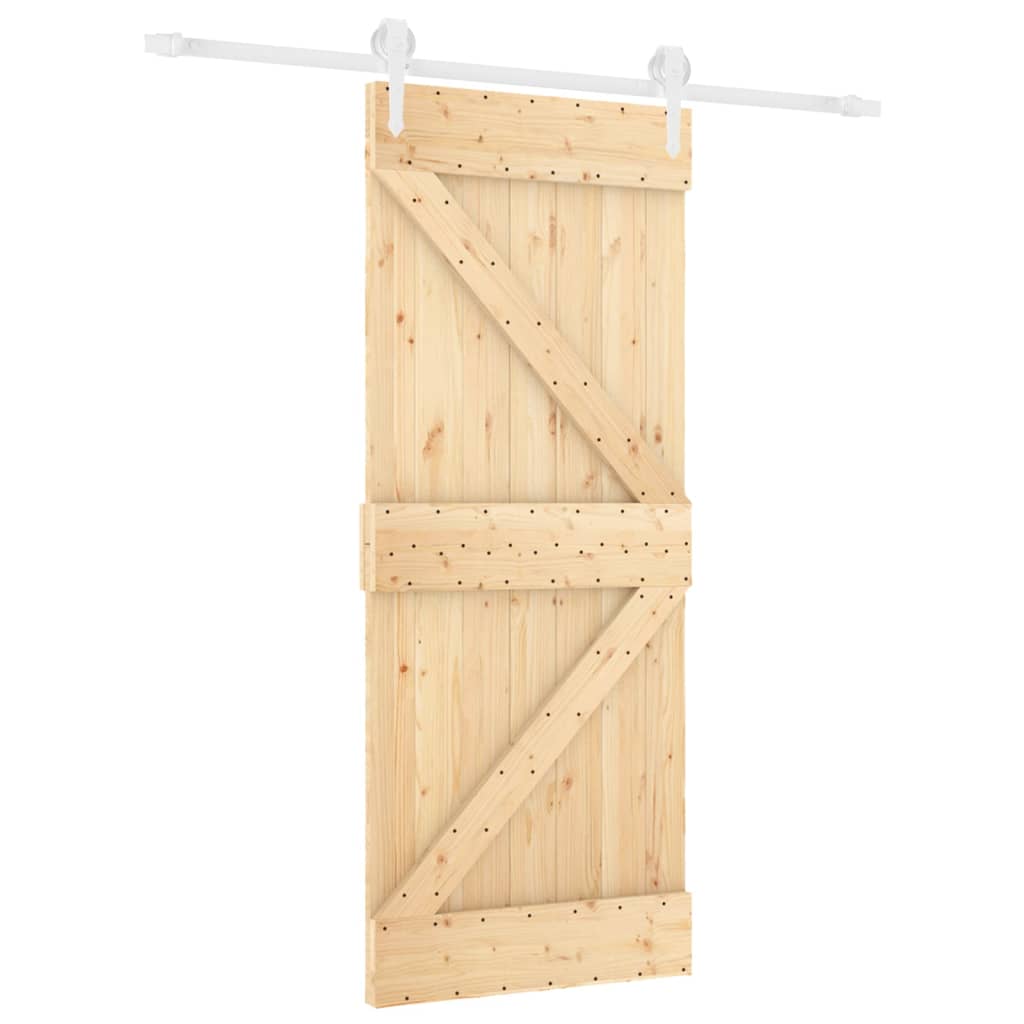 Vidaxl sliding door with batter 85x210 cm Solid pine