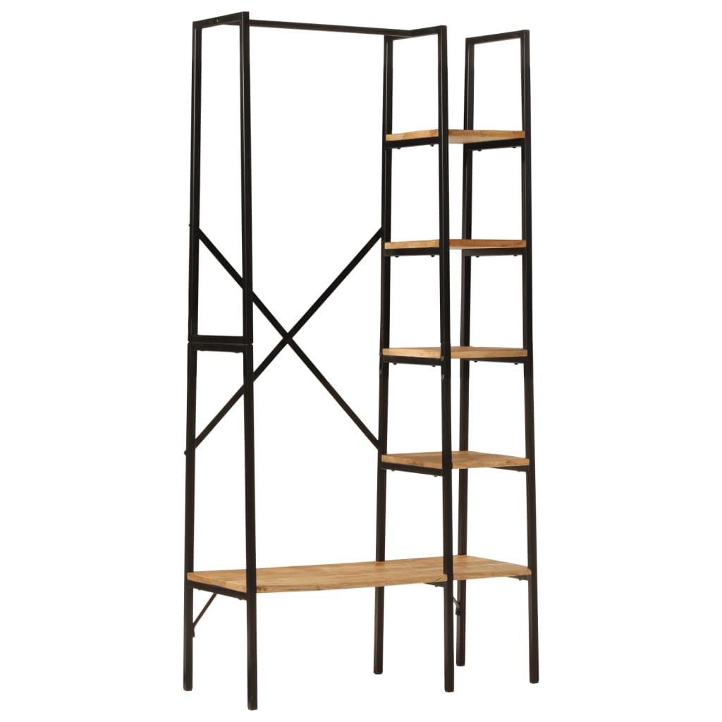 Vidaxl tøjstativ med hylder 90x40x190 cm fast mango træ og jern