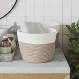 Vidaxl Späichere Kuerf 2 STS Ø 24x18 cm Kottengbrong a Wäiss