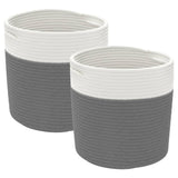Vidaxl Storage baskets 2 sts Ø 28x28 cm cotton gray and white