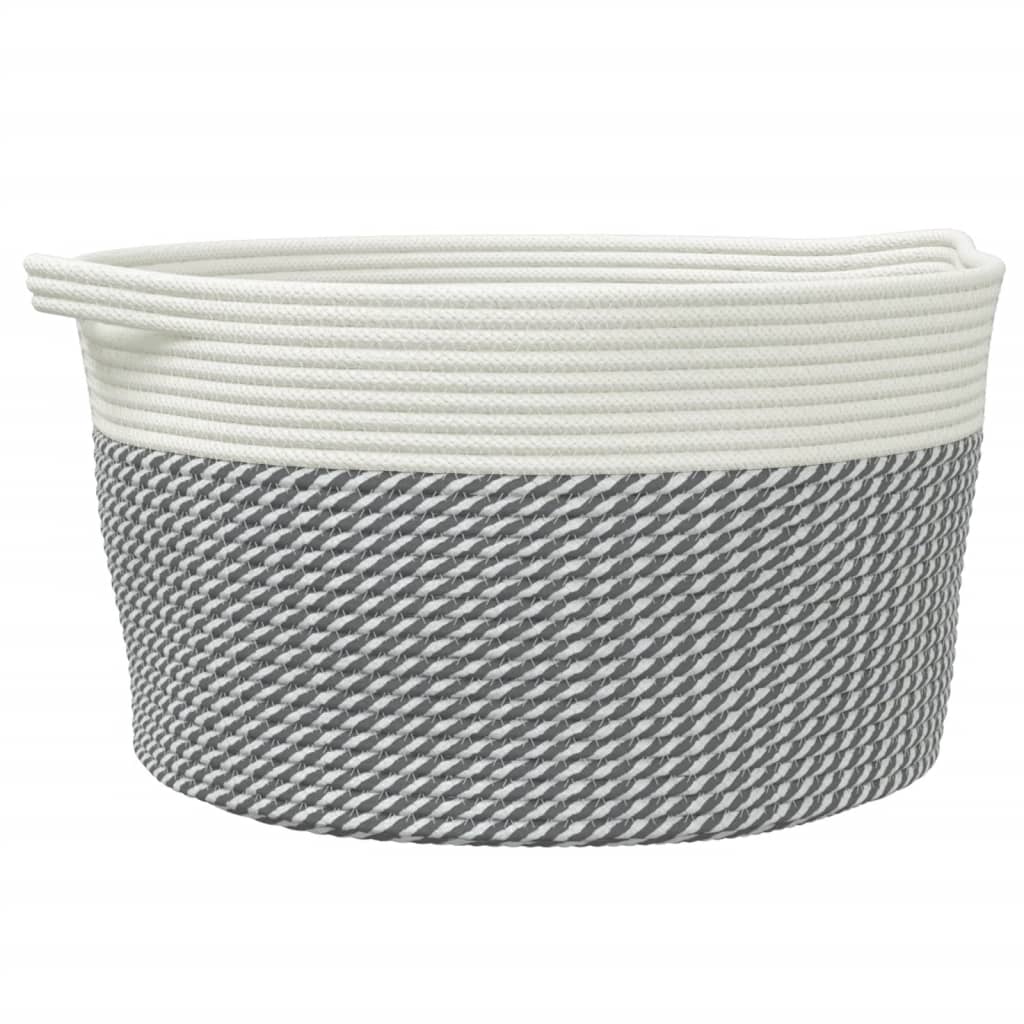 Vidaxl -Speicherkorb Ø 40x25 cm Baumwollgrau und Weiß
