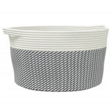 Vidaxl -Speicherkorb Ø 40x25 cm Baumwollgrau und Weiß