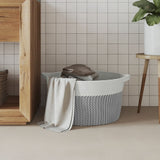 Vidaxl -Speicherkorb Ø 40x25 cm Baumwollgrau und Weiß