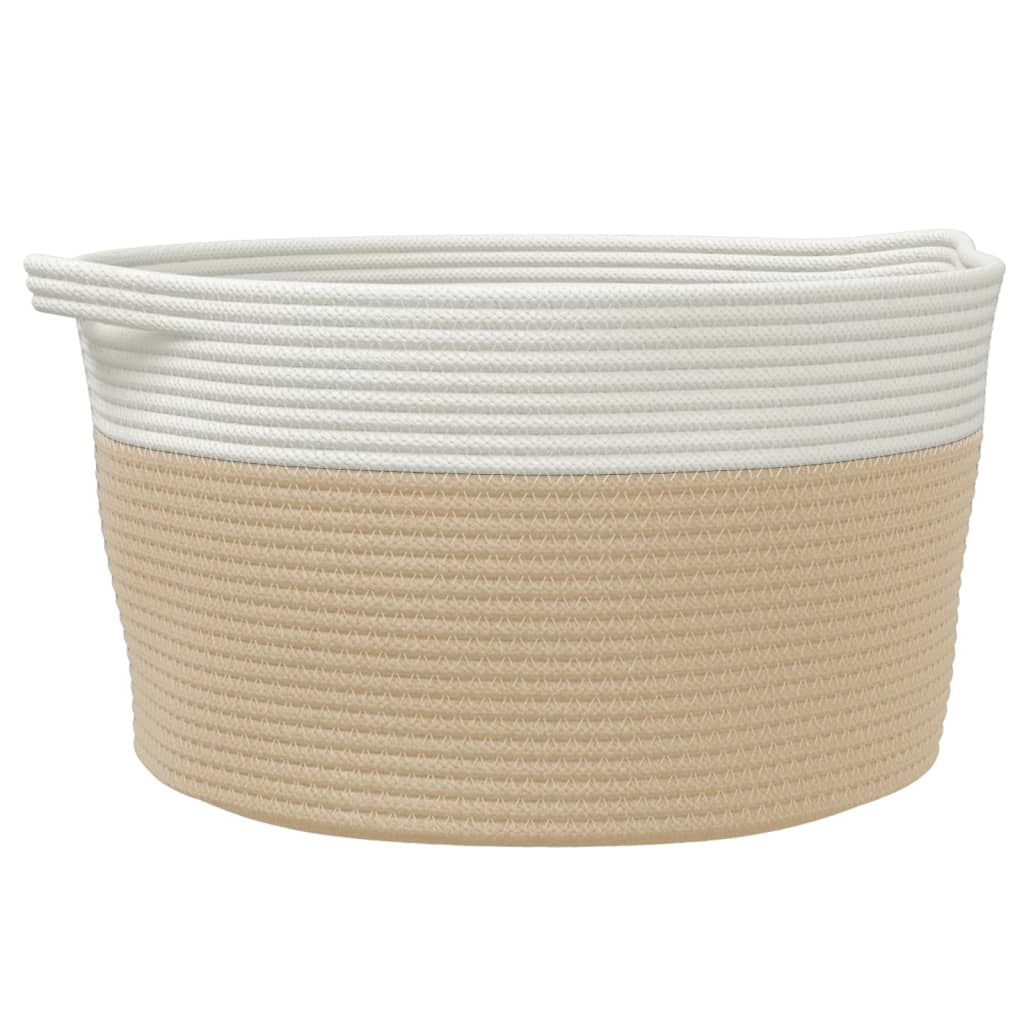 Vidaxl Storage basket Ø 40x25 cm cotton beige and white