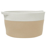 Vidaxl Storage basket Ø 40x25 cm cotton beige and white