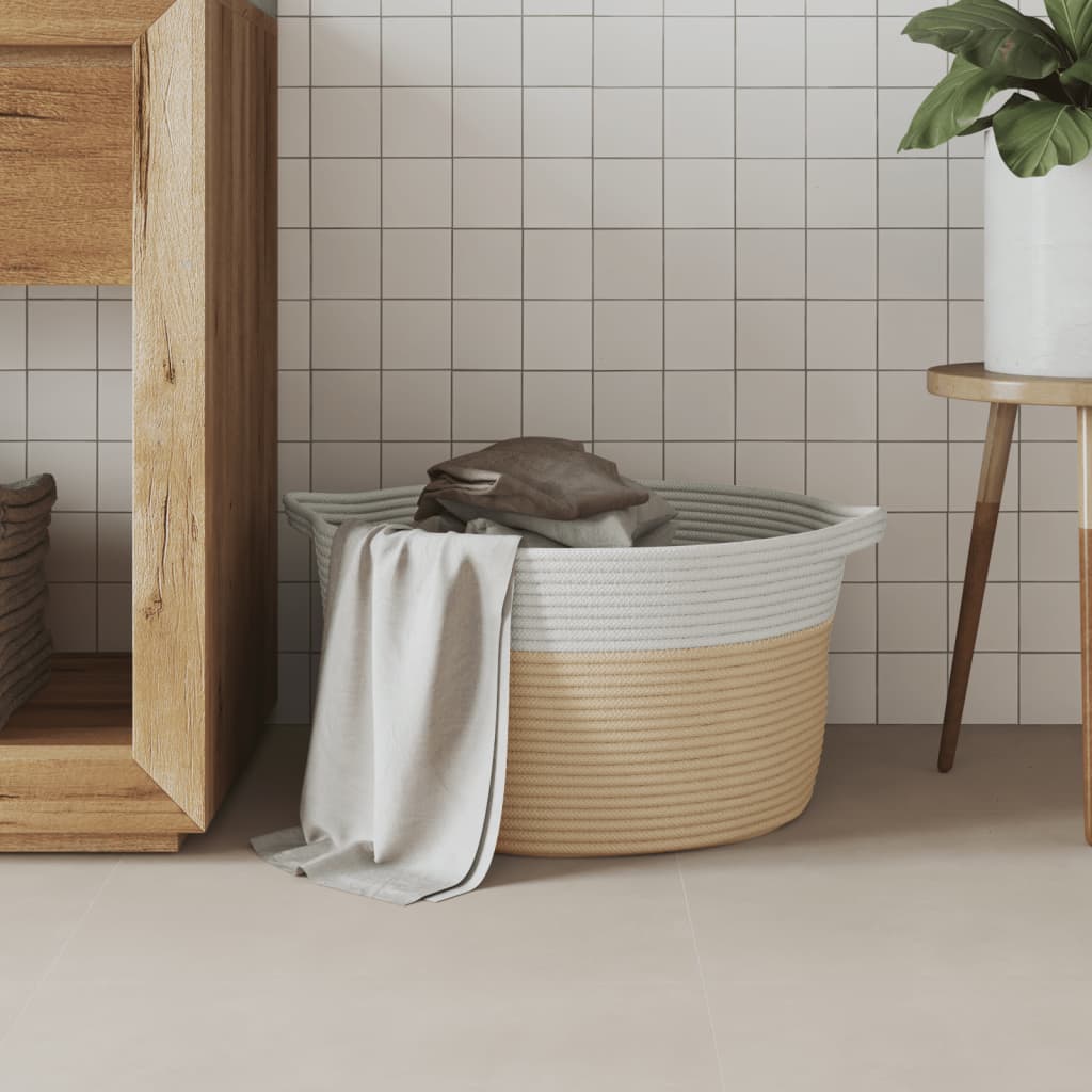 Vidaxl Storage basket Ø 40x25 cm cotton beige and white