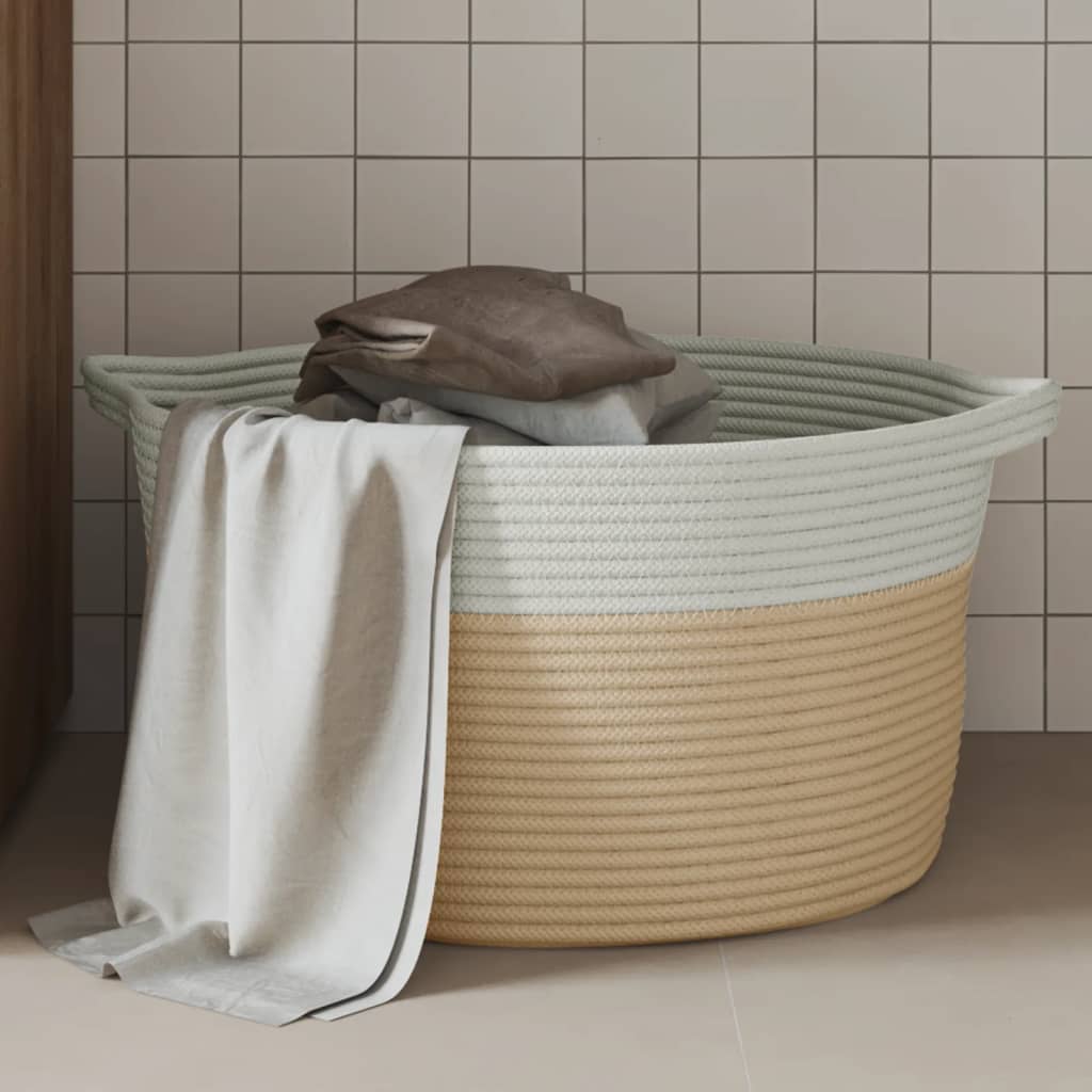 Vidaxl Storage basket Ø 40x25 cm cotton beige and white