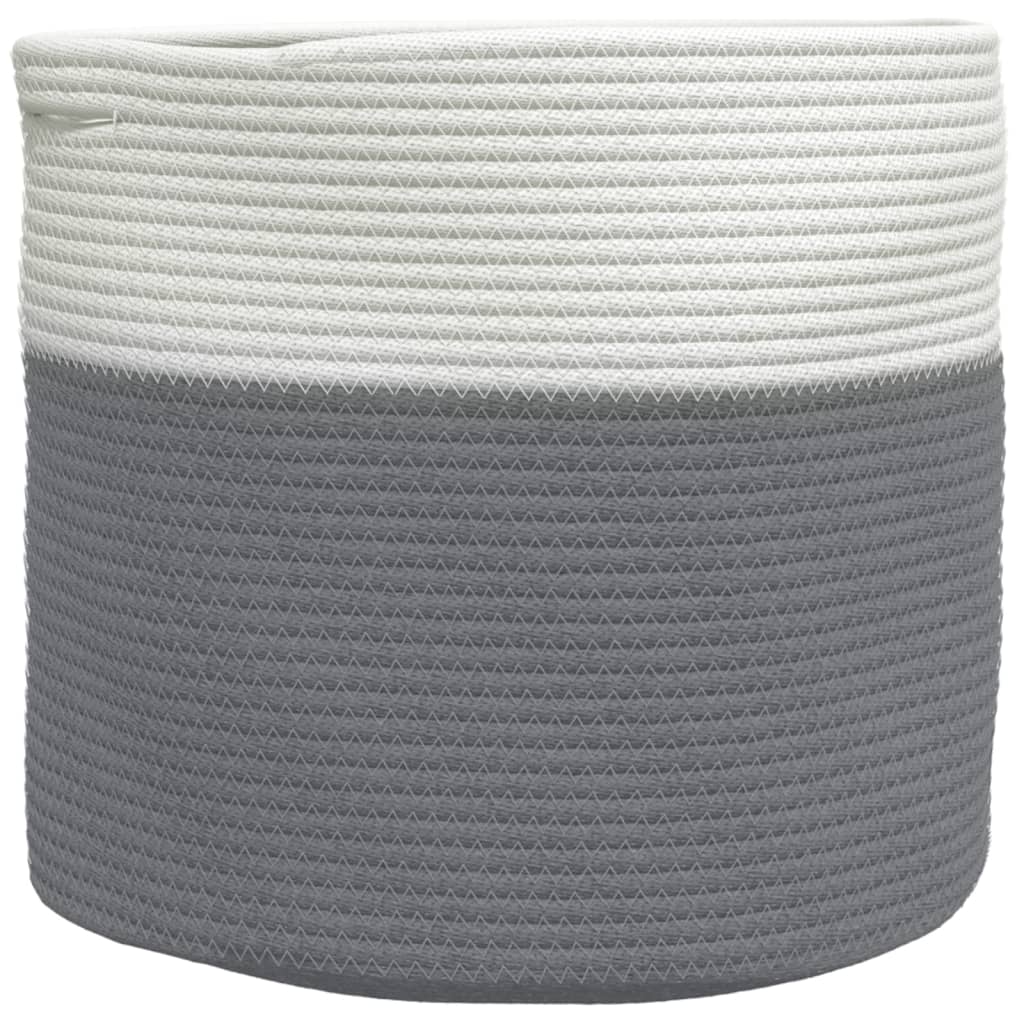 Vidaxl Storage basket Ø 40x35 cm cotton gray and white