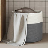 Vidaxl Storage basket Ø 40x35 cm cotton gray and white