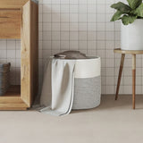 Vidaxl Storage basket Ø 40x35 cm cotton gray and white
