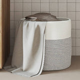 Vidaxl Storage basket Ø 40x35 cm cotton gray and white